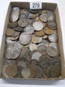 A mixed lot of old coins.