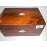 A Rosewood work box, (no fittings).