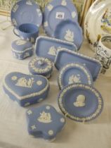 Twelve pieces of Wedgwood Jasper ware.