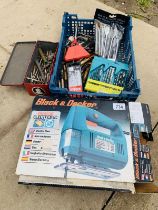 Black & Decker. DN533E Electric Saw and brill bits some new