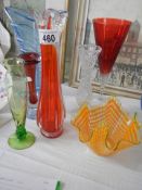 A mixed lot of coloured glass.