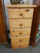 A pine five drawer chest, COLLECT ONLY.