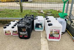 A quantity of outdoor cleaning liquids