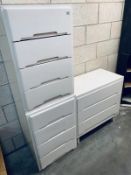 Set of 3 bedroom drawers/ cabinets in white