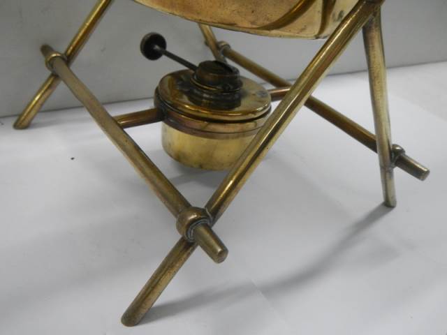 An old brass spirit kettle on stand. - Image 2 of 2