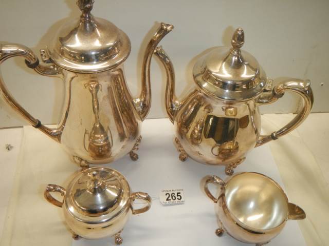 A four piece silver plate tea set. - Image 2 of 2