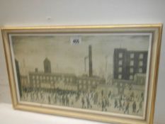 A framed and glazed circa 1926 L S Lowry print, COLLECT ONLY.
