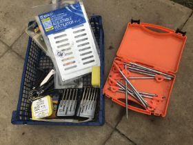 A quantity of Allen keys, A precision screwdriver set, Hex keys & A box of ground pegs