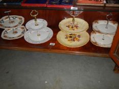Four two tier cake stands,