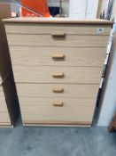 Five drawer medium size bed