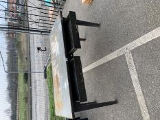 Large Metal workshop bench with drawers. Approx 60 inches wide