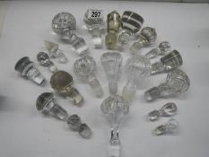 Approximately 20 glass decanter stoppers, various sizes