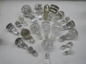 Approximately 20 glass decanter stoppers, various sizes