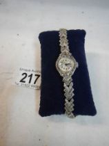 A nice ladies 17 jewel Swiss diamonte cocktail watch. in working order.