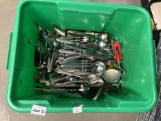 Large selection of cutlery mostly stainless steel, some plated 1x box