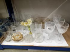 A quantity of crystal drinking glasses
