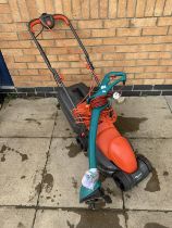 Flymo Easimow Electric Lawnmower with Bosch Easy Trim Strimmer. Both Tested and Working