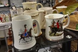 5 Horse & Country themed ceramic tankards
