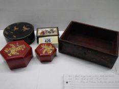A quantity of boxes including lacquered examples.
