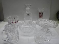 A good lot of cut and other glass ware including decanter, COLLECT ONLY.