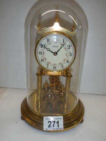 A good quality anniversary clock under glass dome. - Image 2 of 4