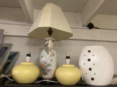 4 ceramic Lamps one with shade