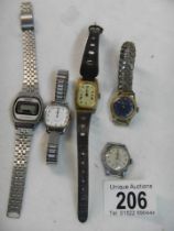 Five ladies wrist watches.