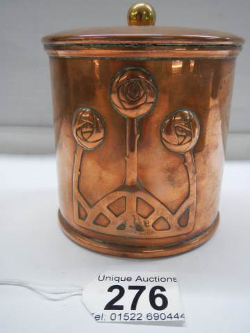 An Art nouveau lidded copper pot by Carl Deffner, Esslingen Germany C.D.E