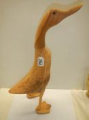 A Wooden Indian Runner duck.