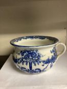 A blue and white chamber pot