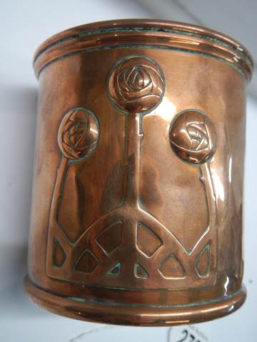 An Art nouveau lidded copper pot by Carl Deffner, Esslingen Germany C.D.E - Image 5 of 5