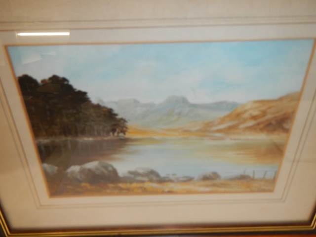 A framed and glazed watercolour and a framed oil painting, COLLECT ONLY. - Image 2 of 5