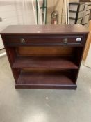 Small dark wood bookcase with drawer to top