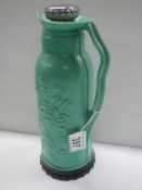 A vintage green bakelite hot water flask by 'The British Vacuum Flask Co.,'