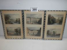 A set of six engravings in three frames. COLLECT ONLY.