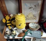 A quantity of 'Bee' items including watercolour