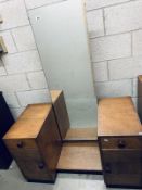 Vintage bedroom unit with full length mirror + double cupboard