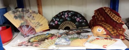 A quantity of vintage fans