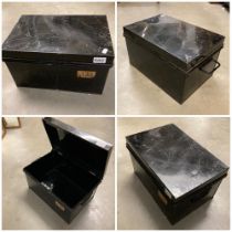 A metal Document box 24cm x 40cm x 26cm (no key)