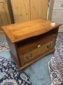 Small teak effect Tv unit with draw