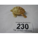 An early Royal Worcester tortoise (a/f chip to tail).