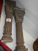 Two early Victorian wooden Corinthian columns.