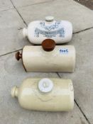 Three vintage hot water foot warmers