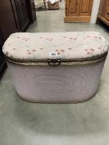 Small vintage Ottoman with floral effect lid
