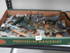 A quantity of assembled model aircraft.