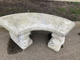 A Curved heavy garden seat