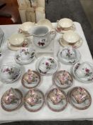 A set of 6 soup bowls & saucers, A Chinese tea set, large jug & decorative coffee set