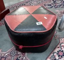 A vintage leatherette pouffe