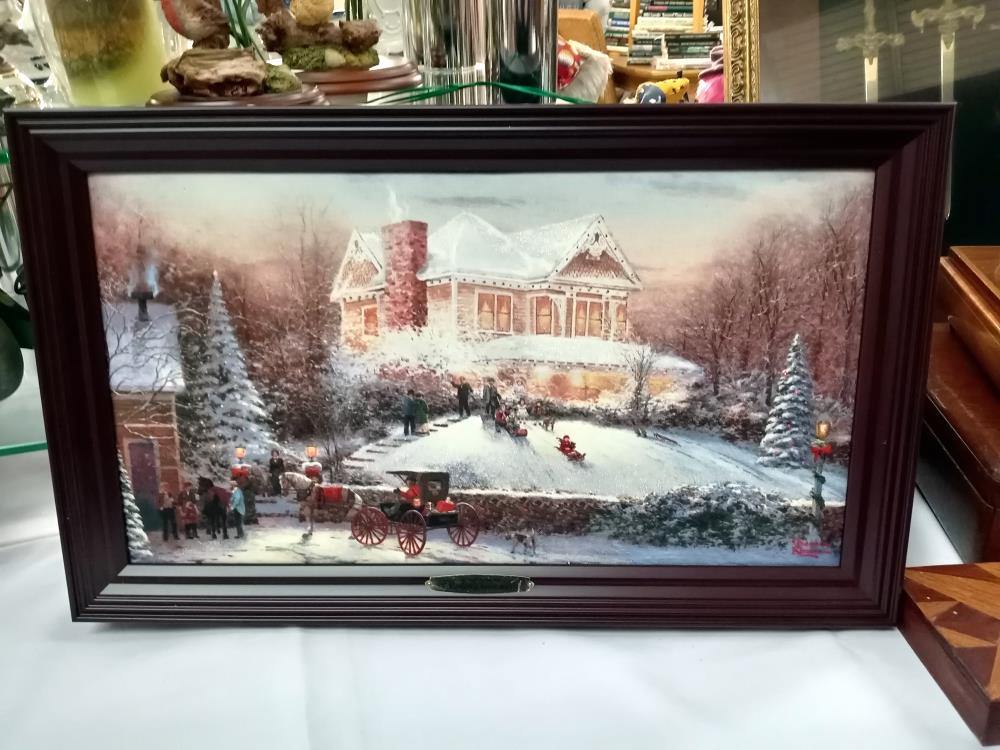 3 Bradford exchange illuminated canvas prints by Thomas Kinkade - Image 7 of 8