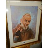 A framed and glazed male portrait signed Arlo Pirin, COLLECT ONLY.